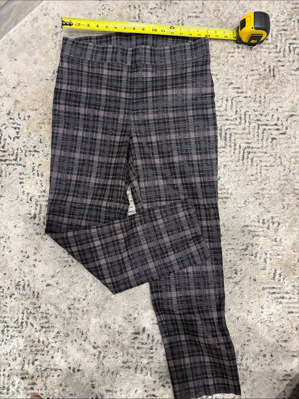 Joseph Ribkoff Gray Plaid Slim Dress Pants